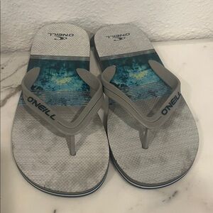 O'Neill Gray and Teal Sandals